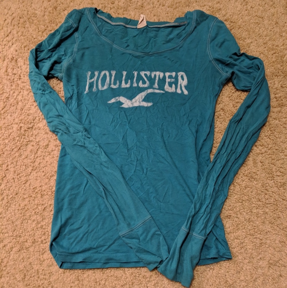 Hollister teal Long sleeve shirt